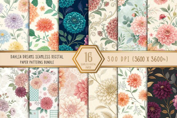 Dahlia Dreams Seamless Digital Paper: A Creative Resource for Designers and Crafters