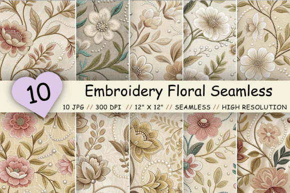 Embroidery Floral Seamless Pattern for Creative Projects