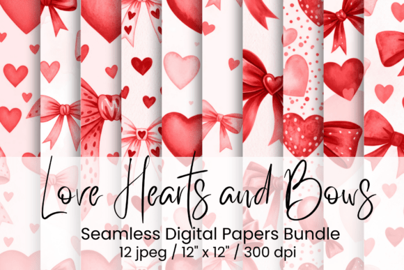 Love Hearts and Bows Seamless
