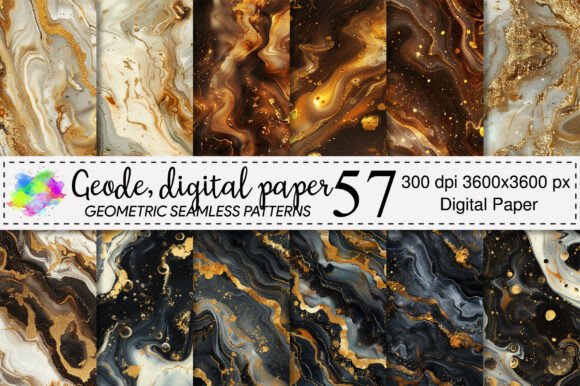 Luxury Geode Seamless Pattern Design