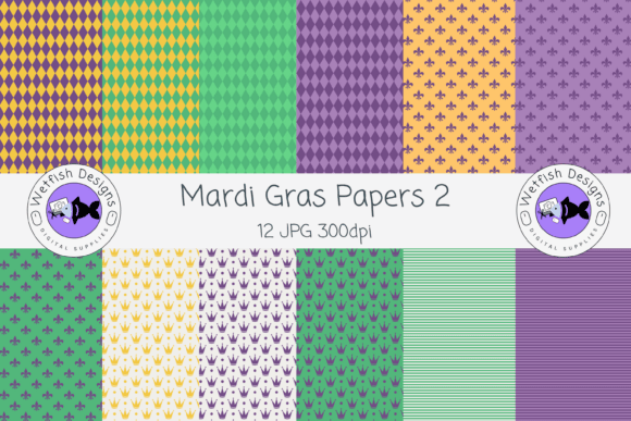Mardi Gras Seamless Pattern Paper 2