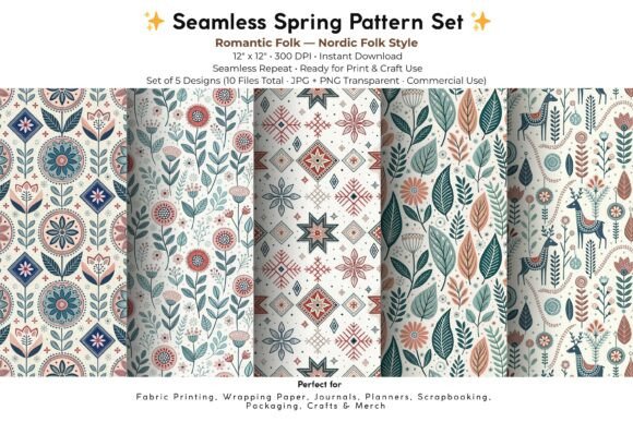 Nordic Romantic Folk Digital Papers