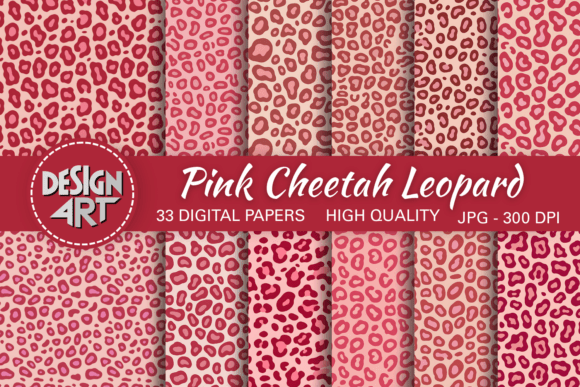 Pink Cheetah Leopard Digital Papers