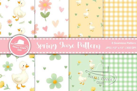 Spring Goose Seamless Pattern, Paper