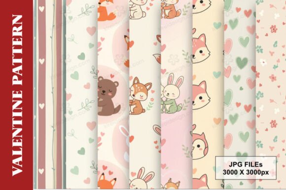 Valentine Woodland Friends Digital Paper
