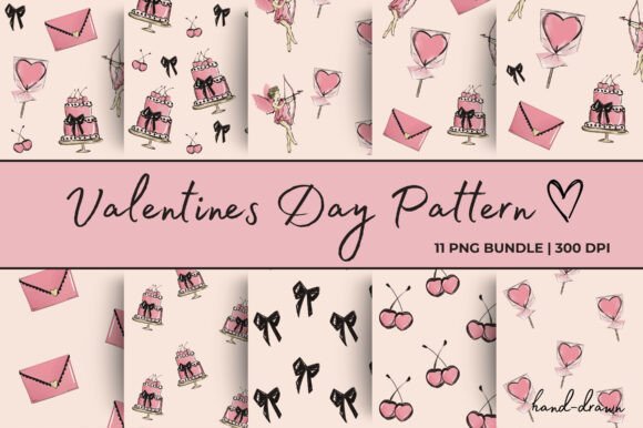 Valentines Day Seamless Pattern 11 PNG
